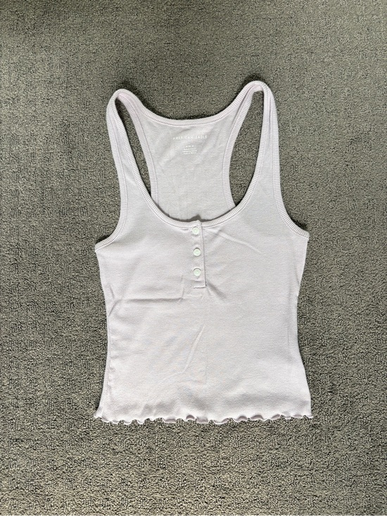 American Eagle Outfitters Tops - American Eagle Outfitters Lavender Ribbed Henley Racerback Tank